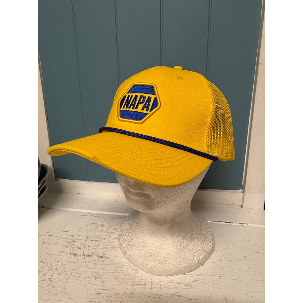 NAPA Auto Parts 100th Anniversary Trucker Hat Yellow Mesh Back Adjustable Cap